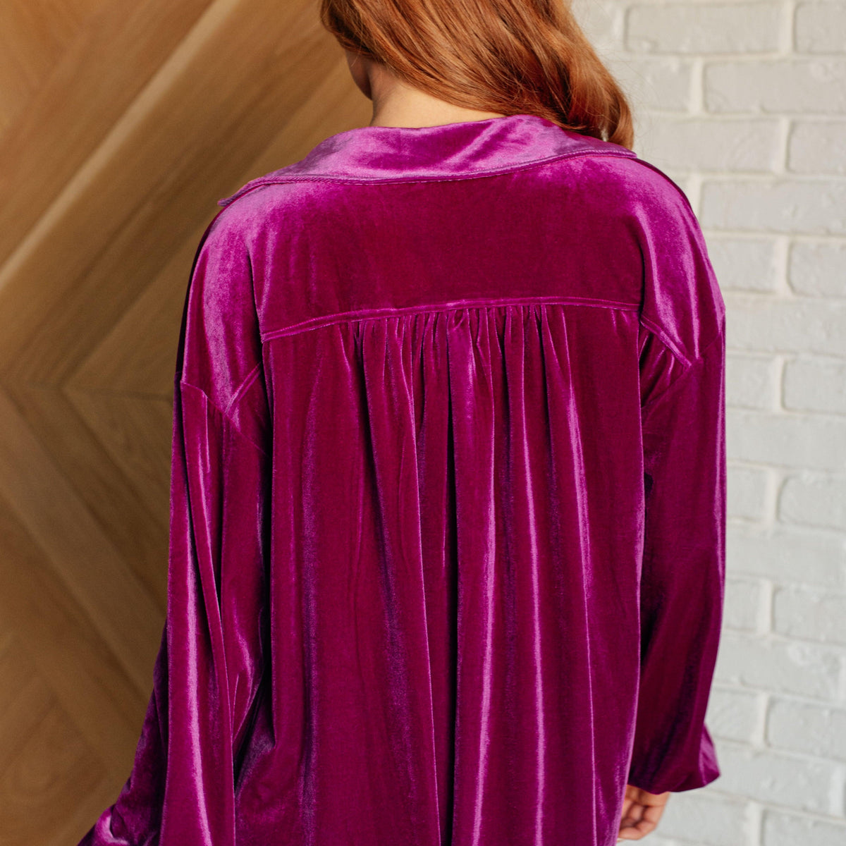 The Best Policy Velvet Balloon Sleeve Top - Three Mad Hatters Mercantile 