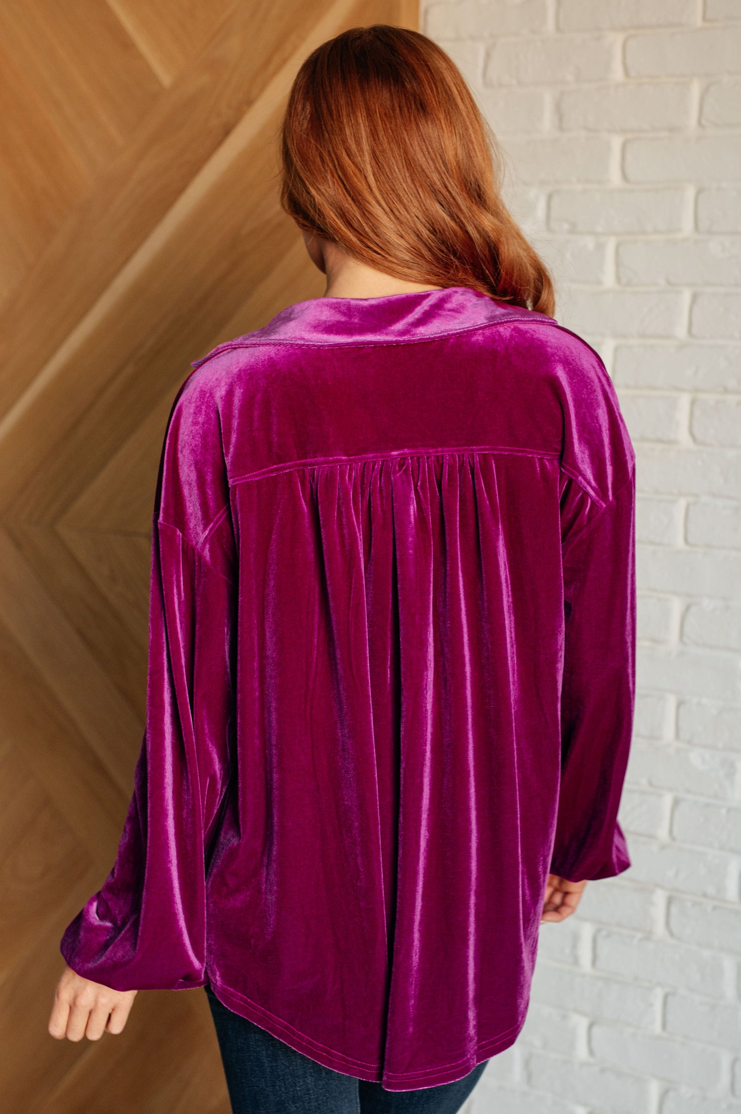 The Best Policy Velvet Balloon Sleeve Top Tops   