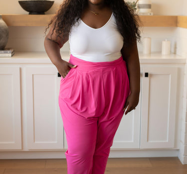 The Motive Slouch Jogger in Hot Pink