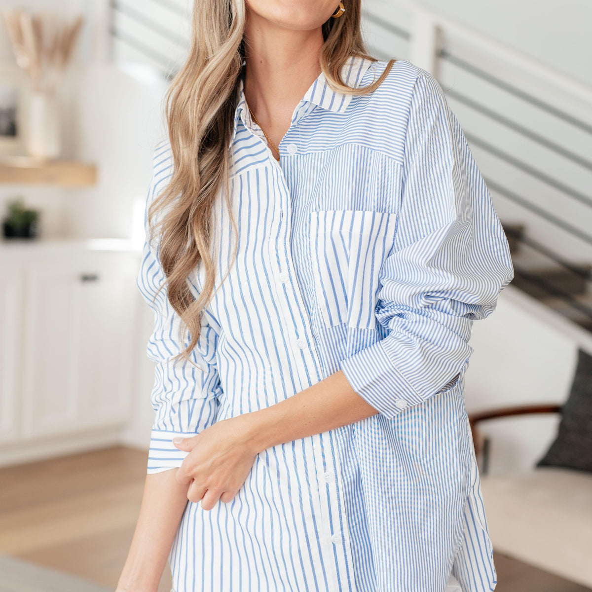 This or That Striped Button Down - Three Mad Hatters Mercantile 