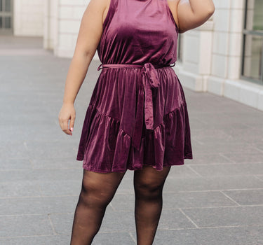 Tied In A Bow Velvet Dress
