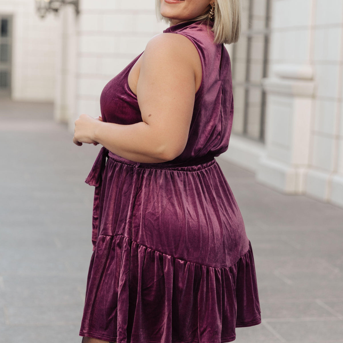 Tied In A Bow Velvet Dress - Three Mad Hatters Mercantile 