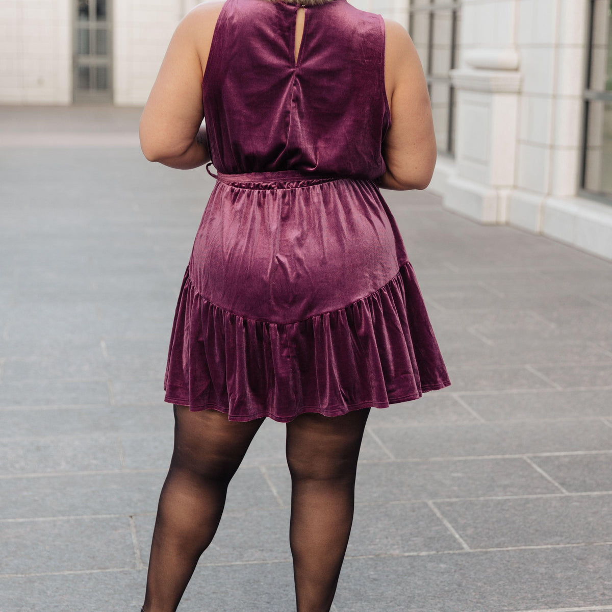 Tied In A Bow Velvet Dress - Three Mad Hatters Mercantile 
