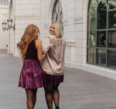 Tied In A Bow Velvet Dress