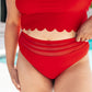 Tonga Scalloped High Waisted Swim Bottoms Swimwear   