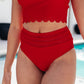 Tonga Scalloped High Waisted Swim Bottoms Swimwear   