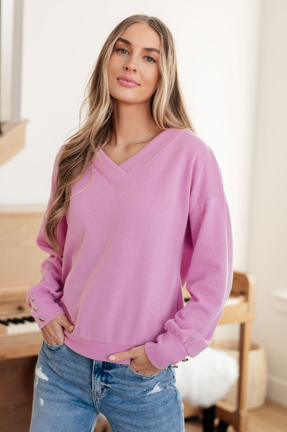 Totally Verified Long Sleeve V-Neck Top Tops   