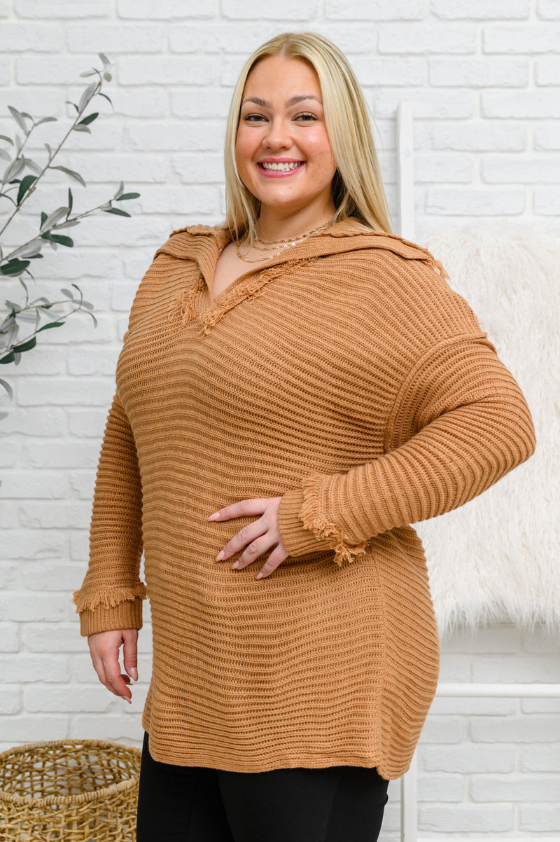 Travel Far & Wide Sweater in Taupe Womens