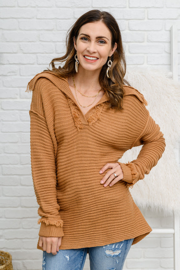 Travel Far & Wide Sweater in Taupe Womens