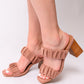 Tropic Like it's Hot Heels in Blush Suede womens Shoes   