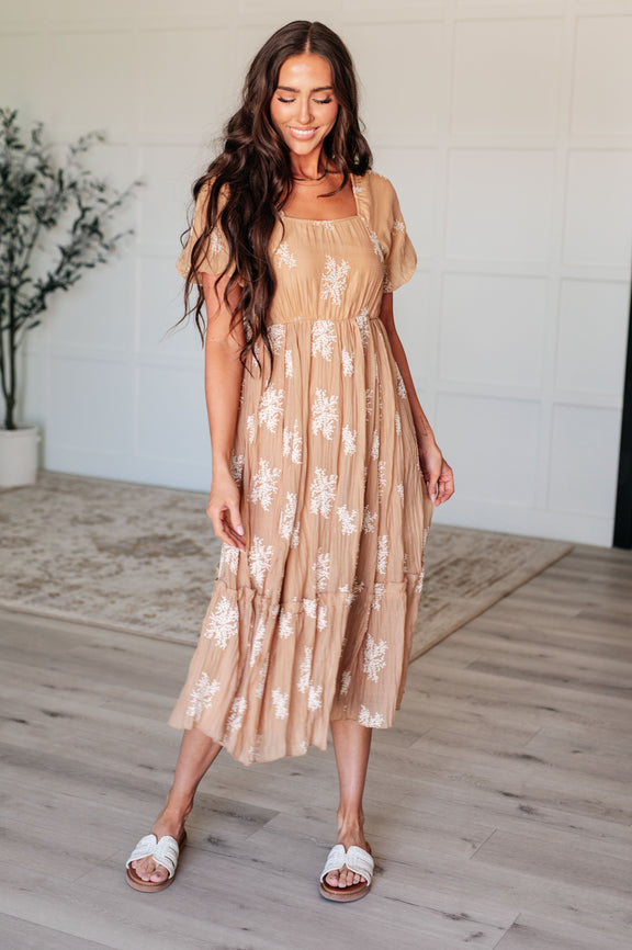 Trusting My Intuition Balloon Sleeve Dress in Camel Dresses   