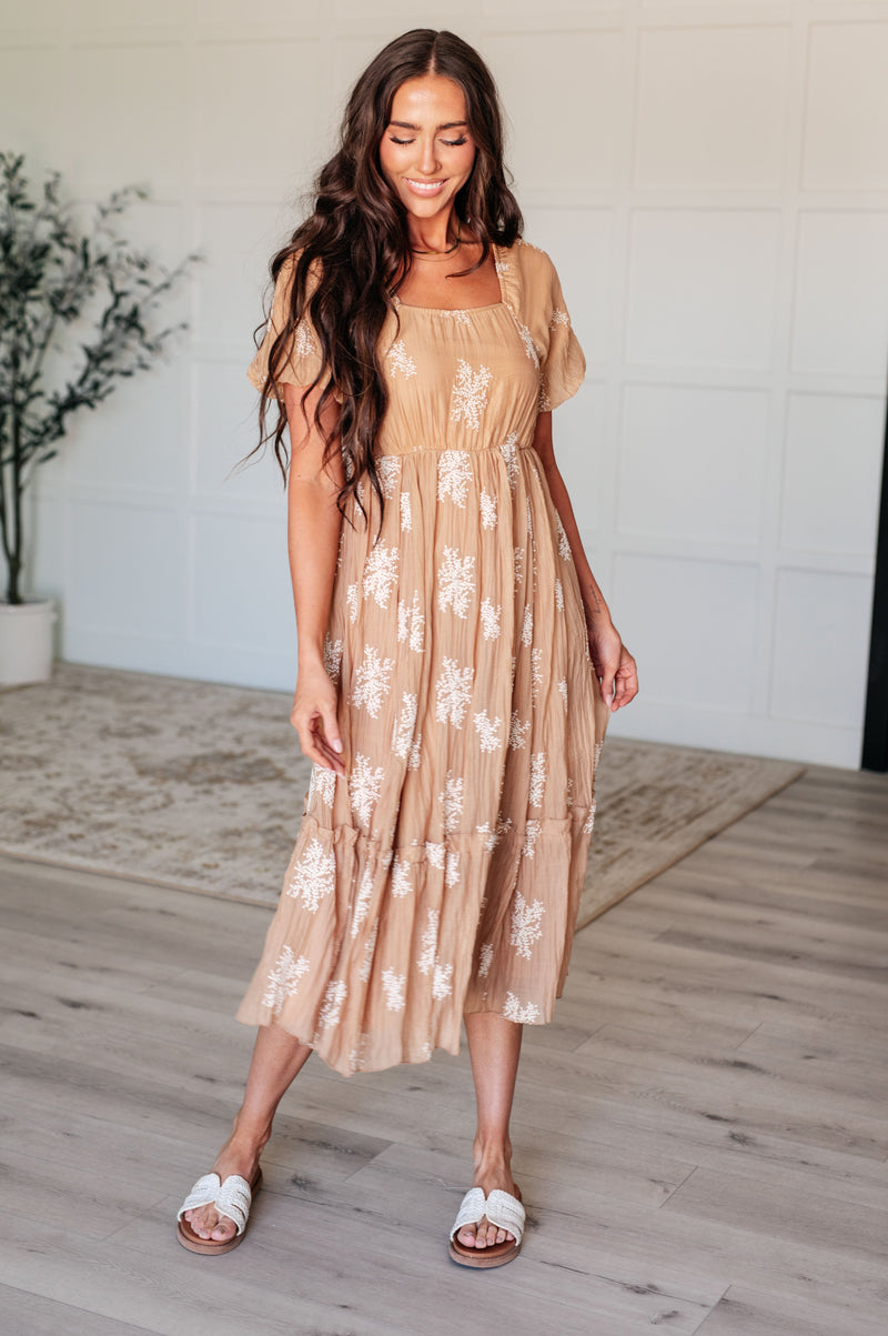 Trusting My Intuition Balloon Sleeve Dress in Camel Dresses   