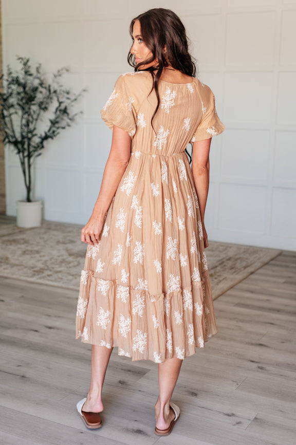 Trusting My Intuition Balloon Sleeve Dress in Camel Dresses   