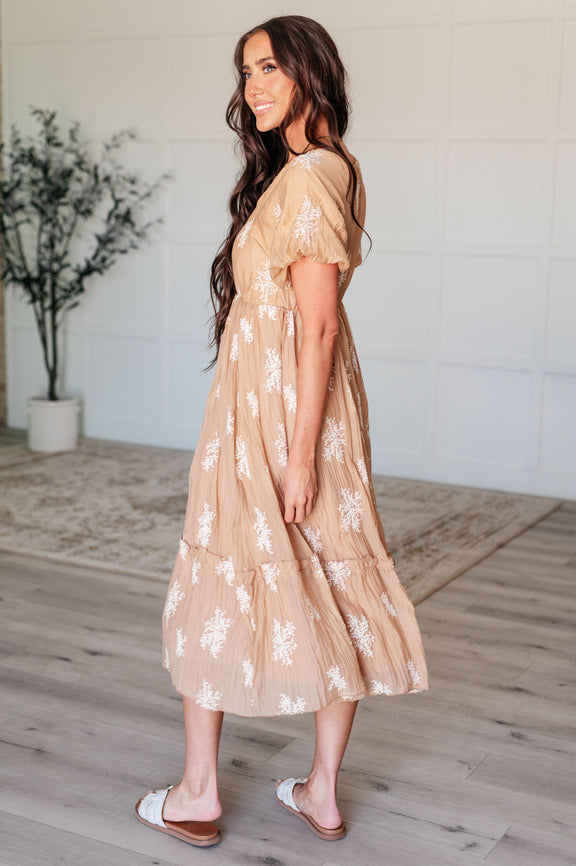 Trusting My Intuition Balloon Sleeve Dress in Camel Dresses   