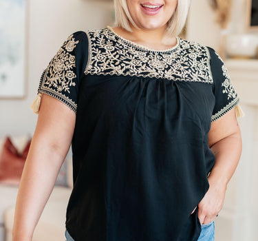Try Again Embroidered Top