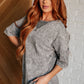 Unbothered Mineral Wash Top in Grey Tops   