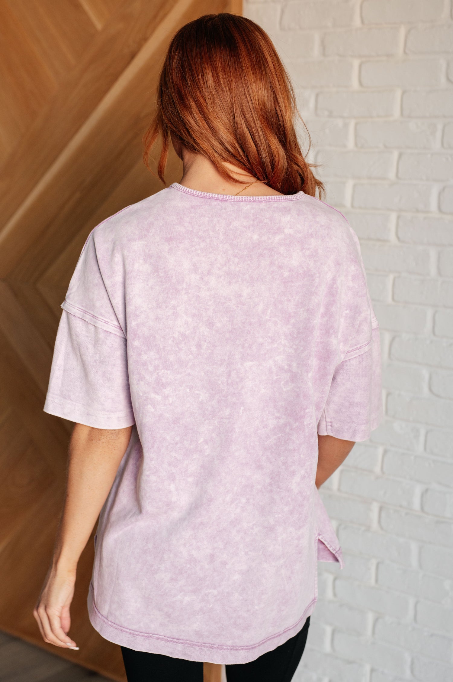 Unbothered Mineral Wash Top in Orchid Petal Tops   