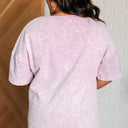 Unbothered Mineral Wash Top in Orchid Petal