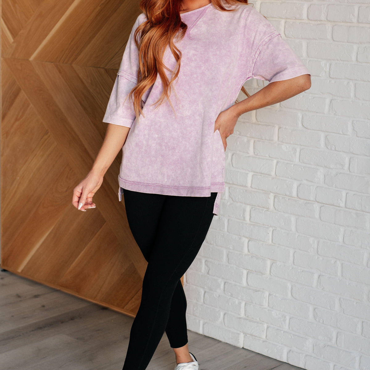 Unbothered Mineral Wash Top in Orchid Petal - Three Mad Hatters Mercantile 