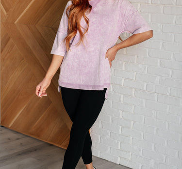 Unbothered Mineral Wash Top in Orchid Petal