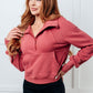 Under Her Spell Half Zip Pullover in Mauve Tops