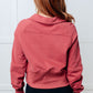 Under Her Spell Half Zip Pullover in Mauve Tops