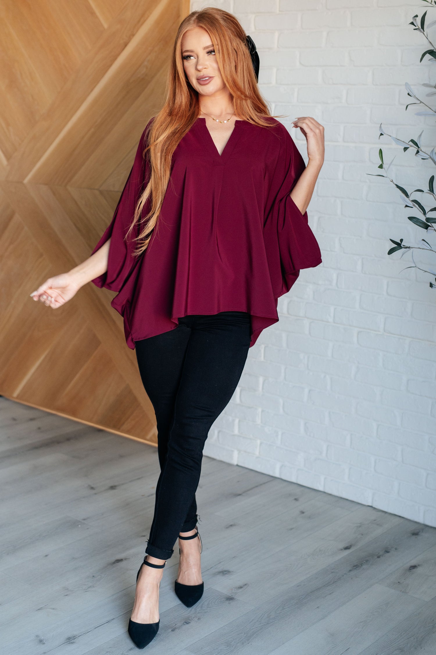 Universal Philosophy Blouse in Wine Blouses