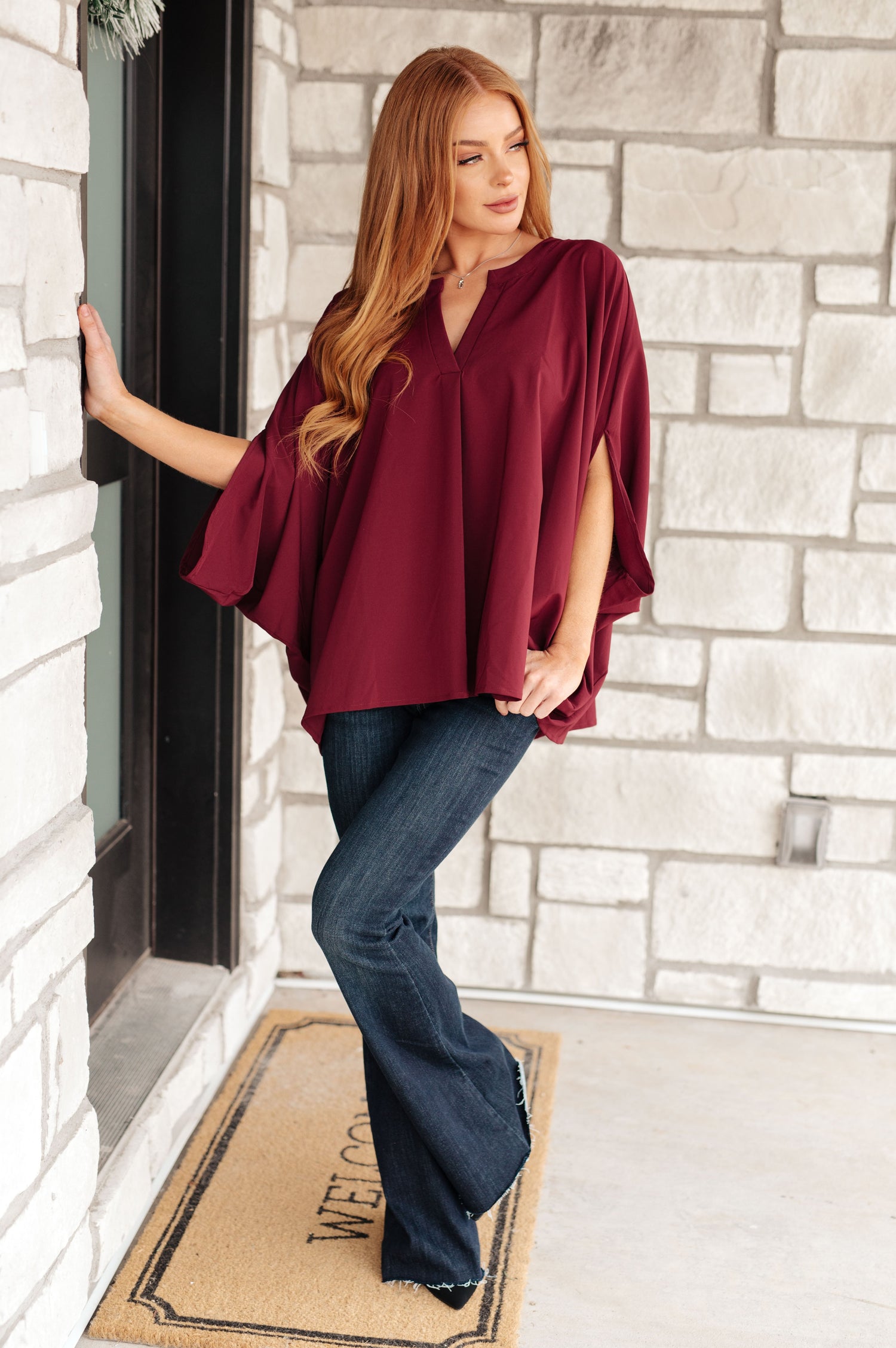 Universal Philosophy Blouse in Wine Blouses