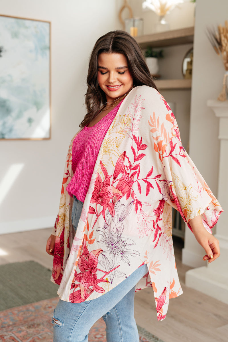 Vacay Season Bell Sleeve Kimono Womens Kimono   