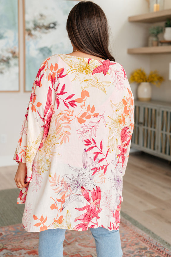 Vacay Season Bell Sleeve Kimono Womens Kimono   