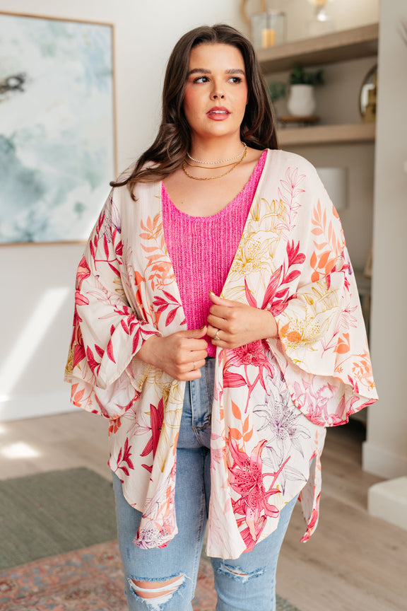 Vacay Season Bell Sleeve Kimono Womens Kimono   