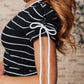 Vaguely Speaking Striped Top Womens Tops   