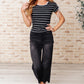 Vaguely Speaking Striped Top Womens Tops   