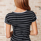 Vaguely Speaking Striped Top Womens Tops   