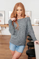 Warm Thoughts Ribbed Top in Charcoal Tops   