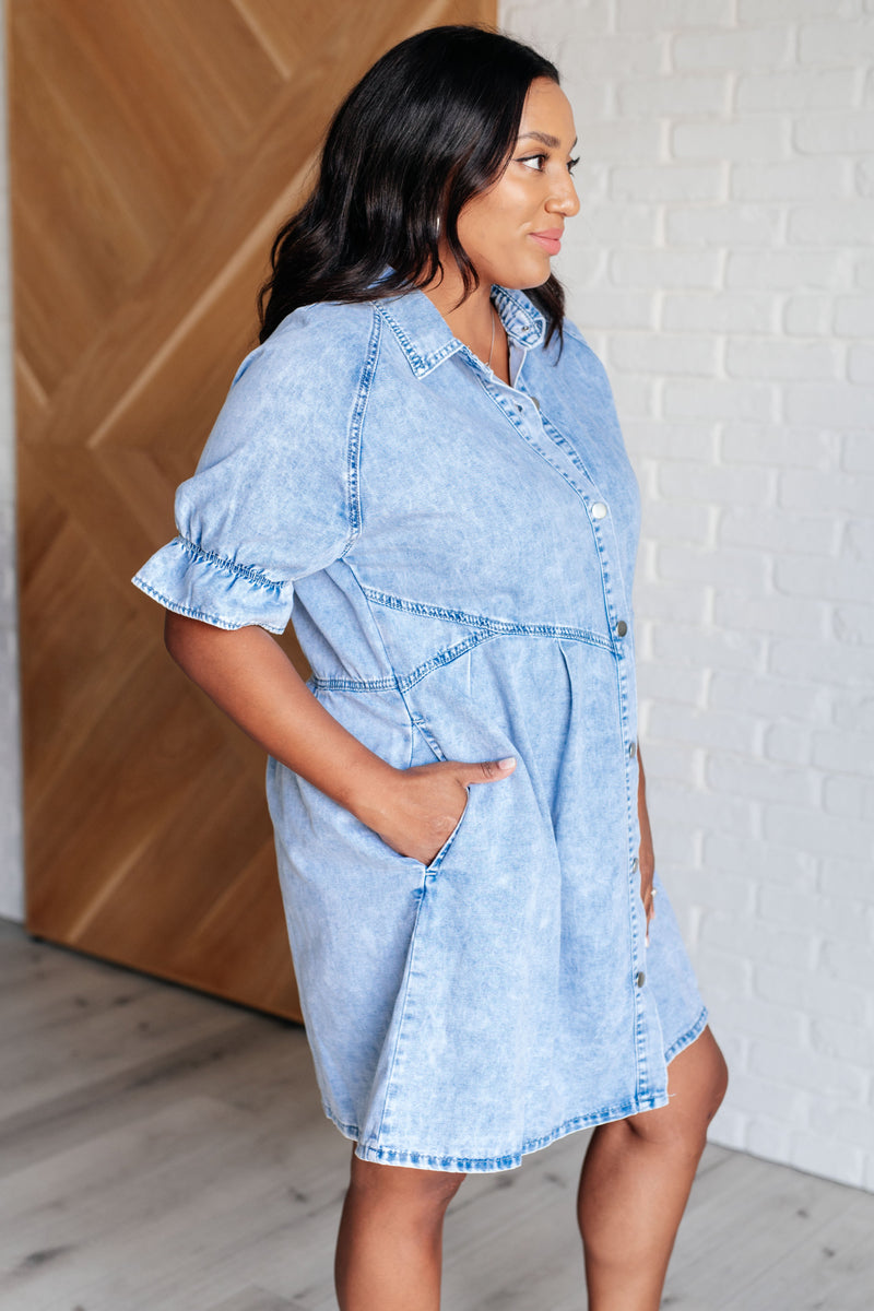 Westward Movement Denim Shirtdress Dresses   