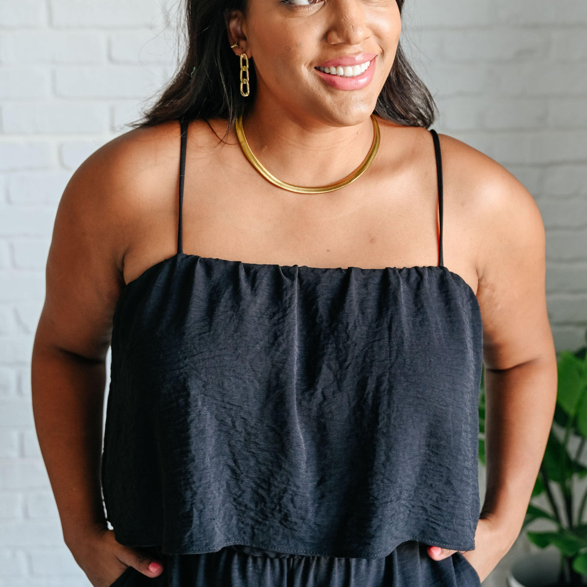 When All is Said and Done Spaghetti Strap Jumpsuit - Three Mad Hatters Mercantile 