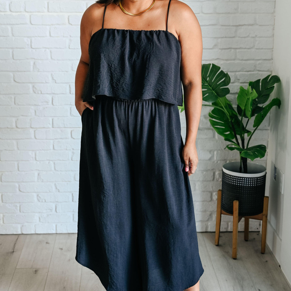 When All is Said and Done Spaghetti Strap Jumpsuit - Three Mad Hatters Mercantile 