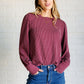 When the Sun Goes Down Mineral Wash Ribbed Knit Top in Wine Tops   