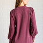 When the Sun Goes Down Mineral Wash Ribbed Knit Top in Wine Tops   