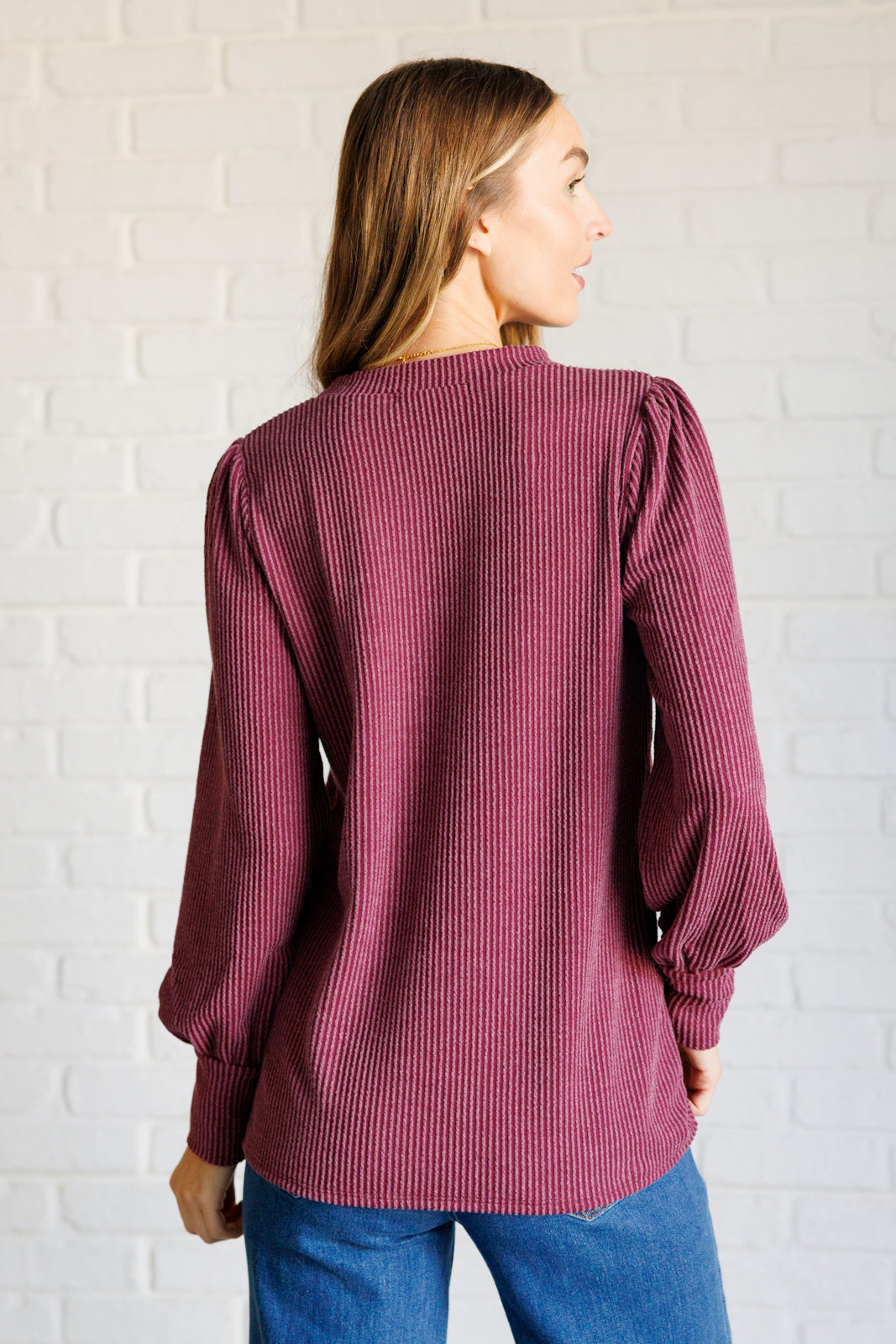 When the Sun Goes Down Mineral Wash Ribbed Knit Top in Wine Tops   