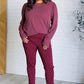 When the Sun Goes Down Mineral Wash Ribbed Knit Top in Wine Tops   