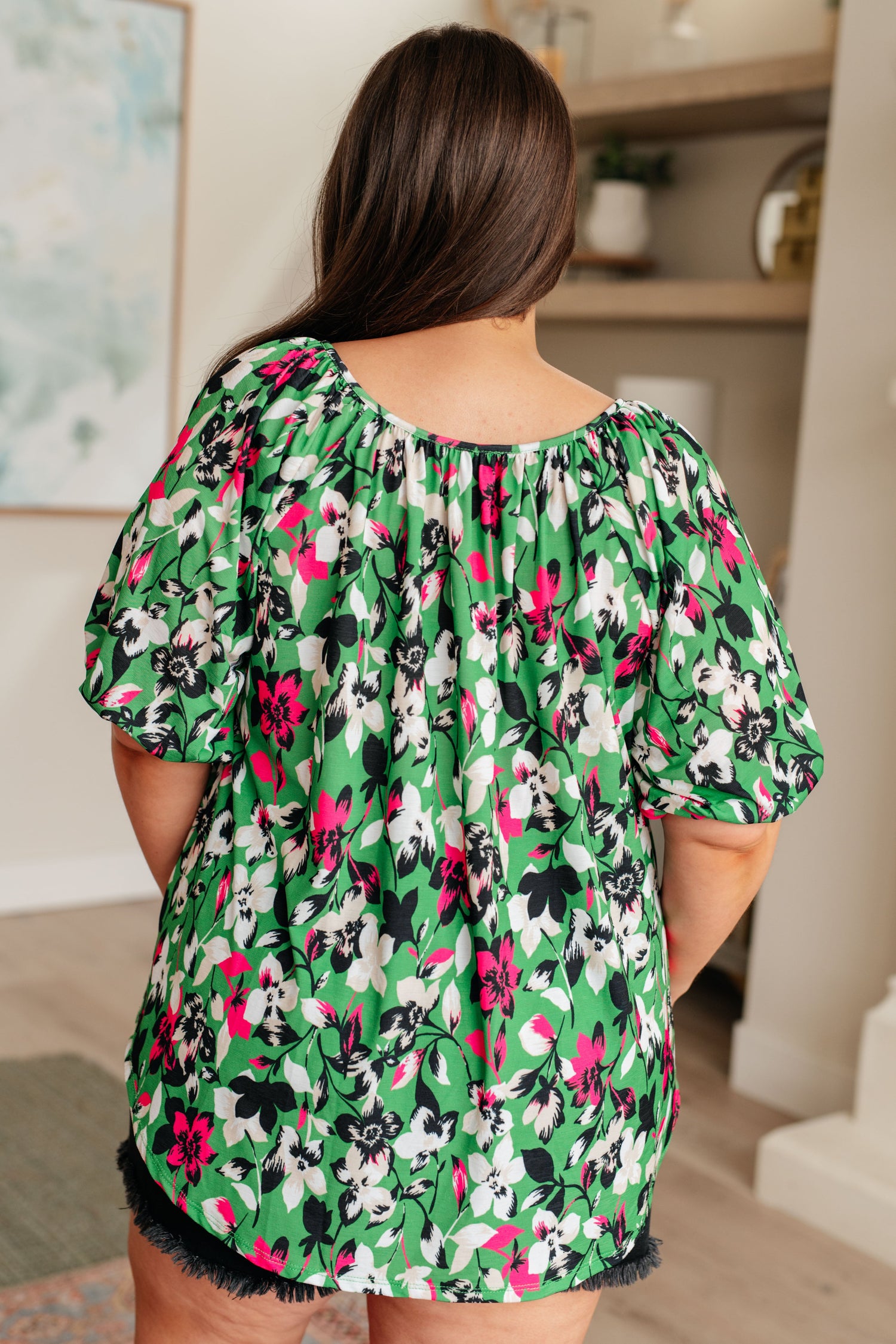 Wild and Bright Floral Top Tops   