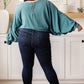 Winging It Ruffle Detail Top in Teal Tops   