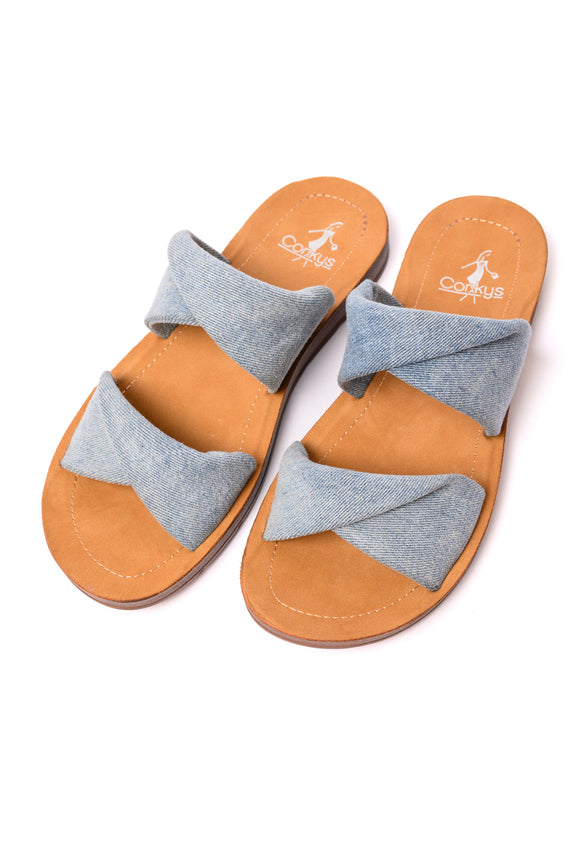 With a Twist Sandal in Denim womens Shoes   