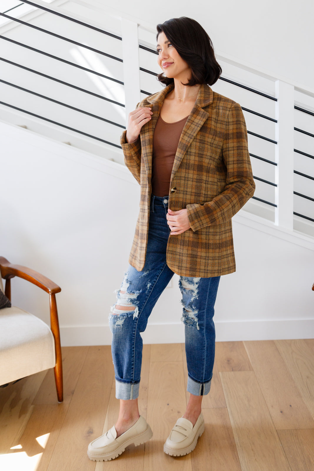 World Class Plaid Blazer Layers   