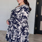 Worthwhile Moment Floral Tiered Dress in Oatmeal and Navy Womens Dresses   