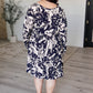 Worthwhile Moment Floral Tiered Dress in Oatmeal and Navy Womens Dresses   