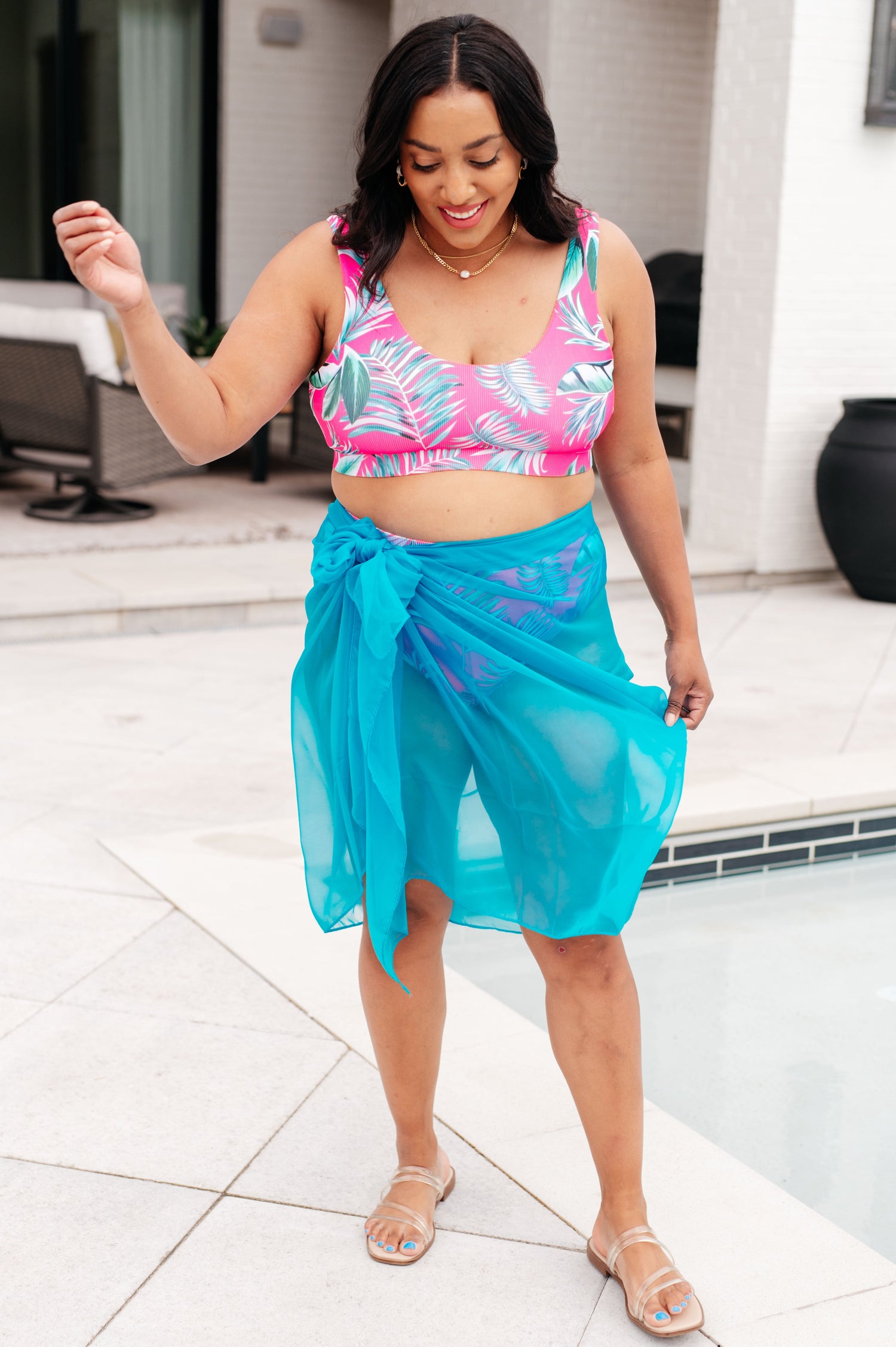 Wrapped In Summer Versatile Swim Cover in Teal Swimwear   