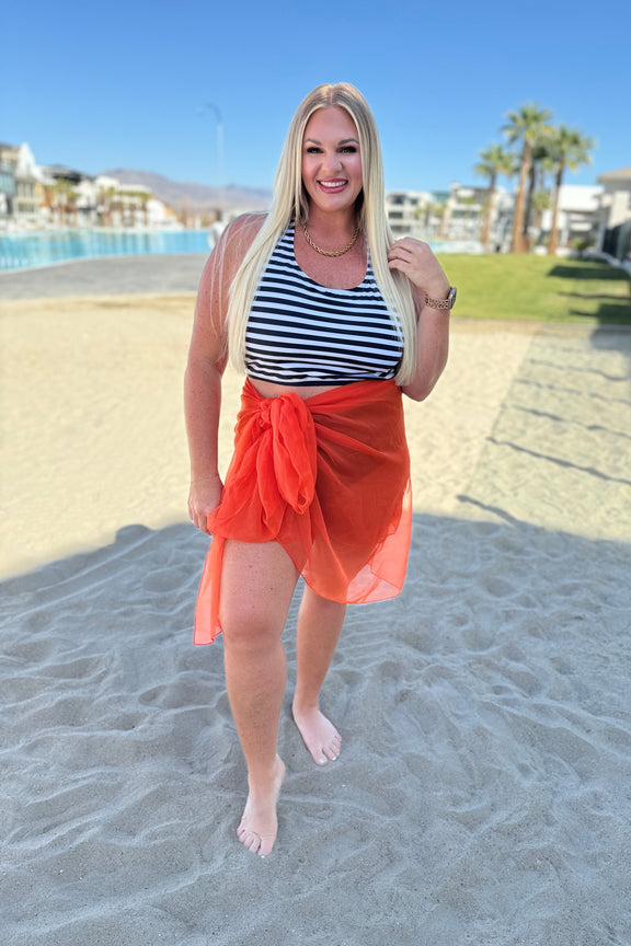 Wrapped In Summer Versatile Swim Cover in Orange Swimwear   